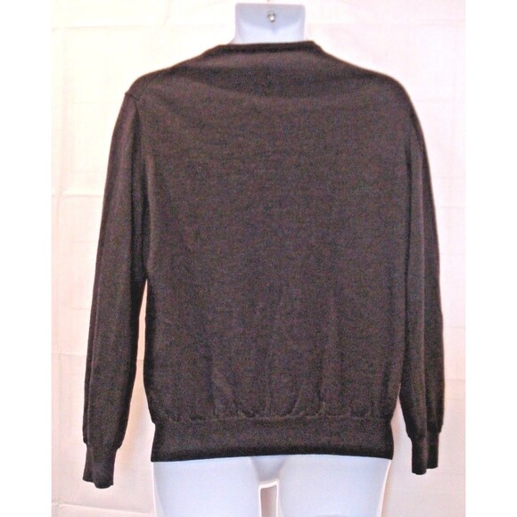 Paolo Mondo Sweater 100% Extra Fine Merino Virgin Wool V Neck Italy Mens Sz L - Picture 4 of 5